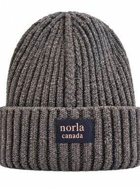 Anthropologie Norla Canada Alpaca Wool Blend Ribbed Beanie Gray OS